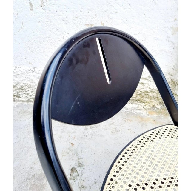 Black Mid-Century Folding Wooden Chair in the style of Achille Castiglioni, Italy, 1970s For Sale - Image 8 of 13