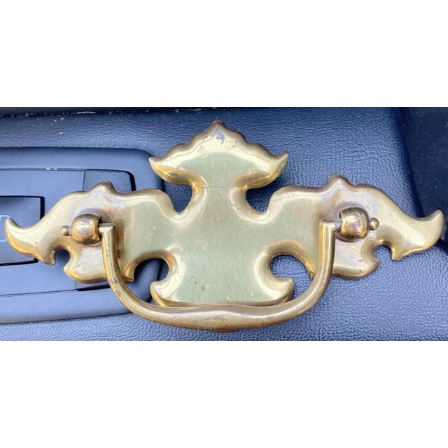 1970s Chippendale Brass Drawer Pulls, Set of 6 For Sale - Image 5 of 12