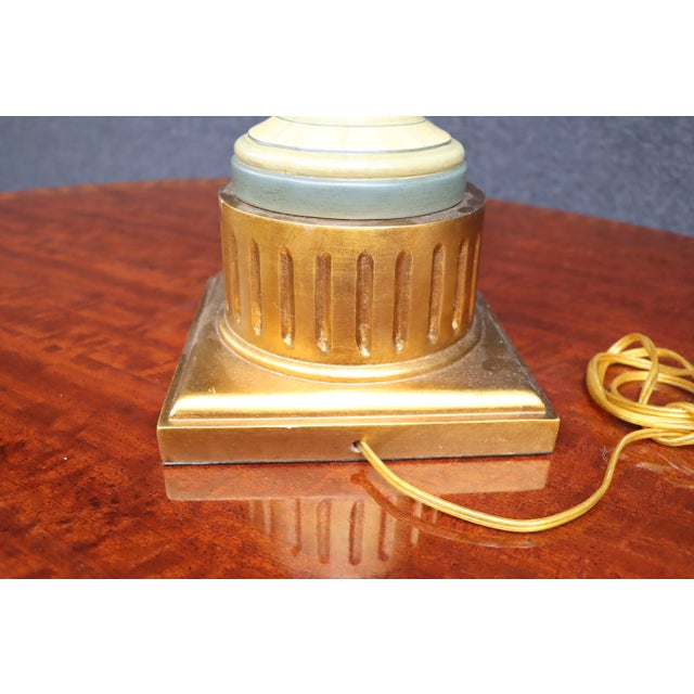 Porcelain Paint Decorated & Giltwood Table Lamp For Sale In Philadelphia - Image 6 of 6