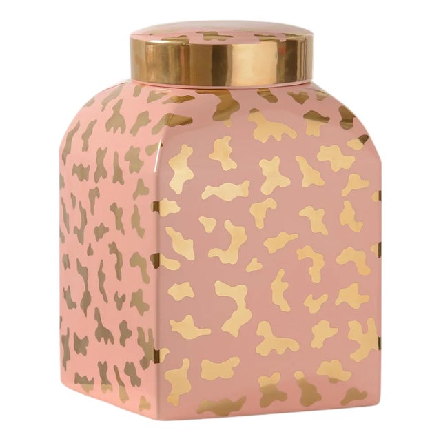 Jungle Cheetah Ginger Jar - Coral For Sale