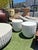 Plastic Outdoor White Textured Cement End Table For Sale - Image 7 of 9