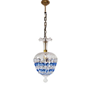 Vintage Pendant in Blue Glass, 1960 For Sale