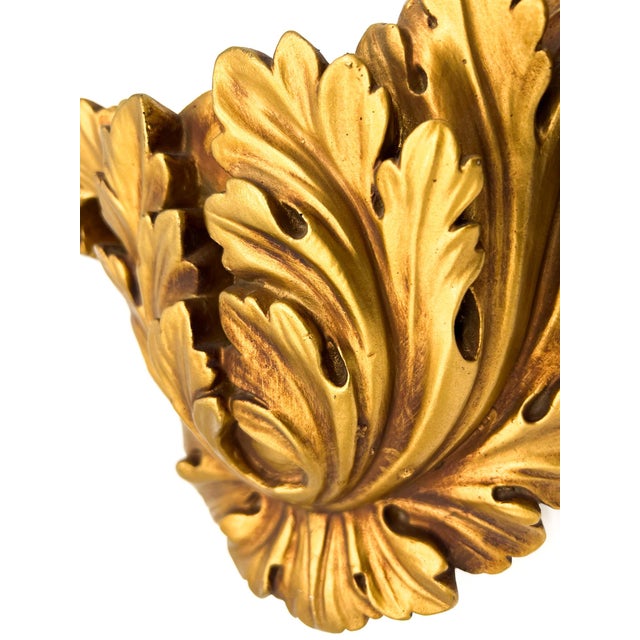 Vintage Italian Style Gold Gilt Plaster Wall Pocket by New Art Studio, 1966 - Hollywood Regency, Mid-Century, Old World Charm For Sale - Image 9 of 10