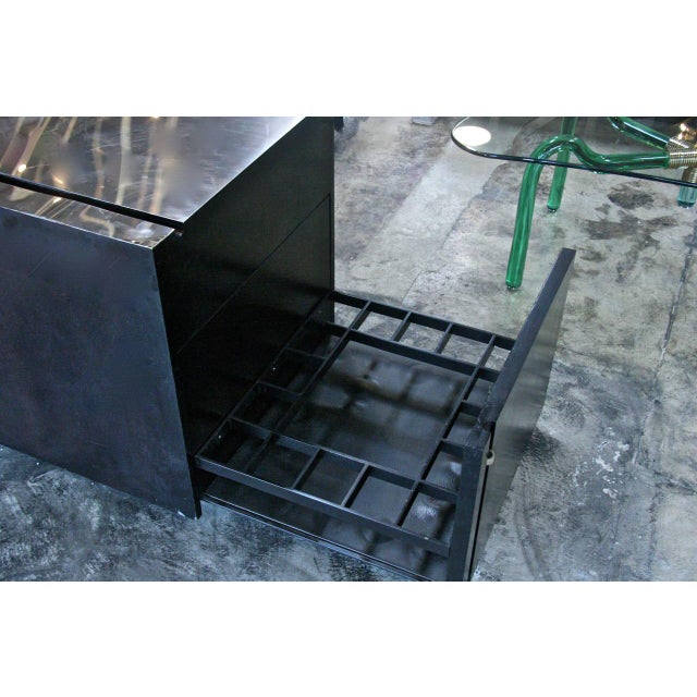 (Julius) Lars Hoftrup Italian Bar in Wood Leather and Laminated Aluminum 1970s by Cini & Nils For Sale - Image 4 of 7