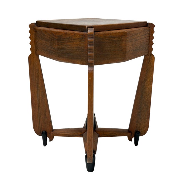 Brown Art Deco Amsterdam School Side Table from Architect Christiaan Bartels, 1920s For Sale - Image 8 of 17