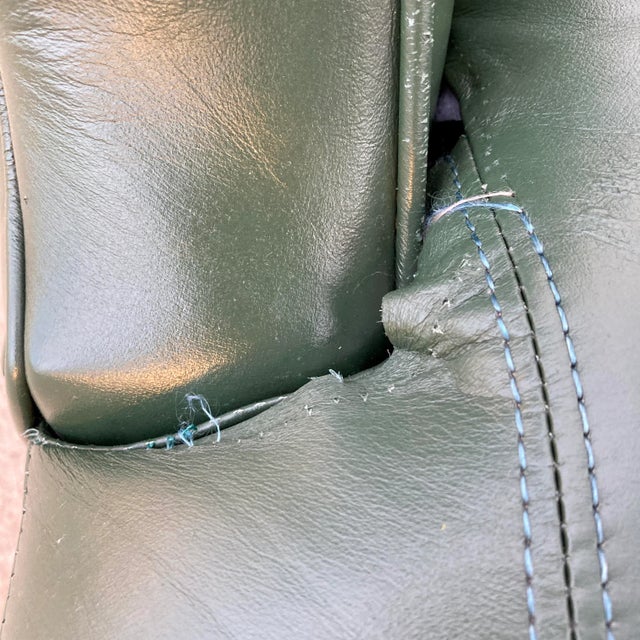 Late 20th Century Neotraditional Fully Upholstered Leather Lounge Chair Manner of John Hutton for Donghia For Sale - Image 11 of 13