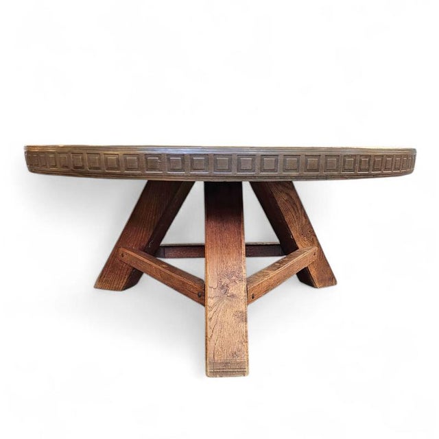 Round Brutalist Coffee Table with Brass Copper Top, 1960s For Sale - Image 16 of 18