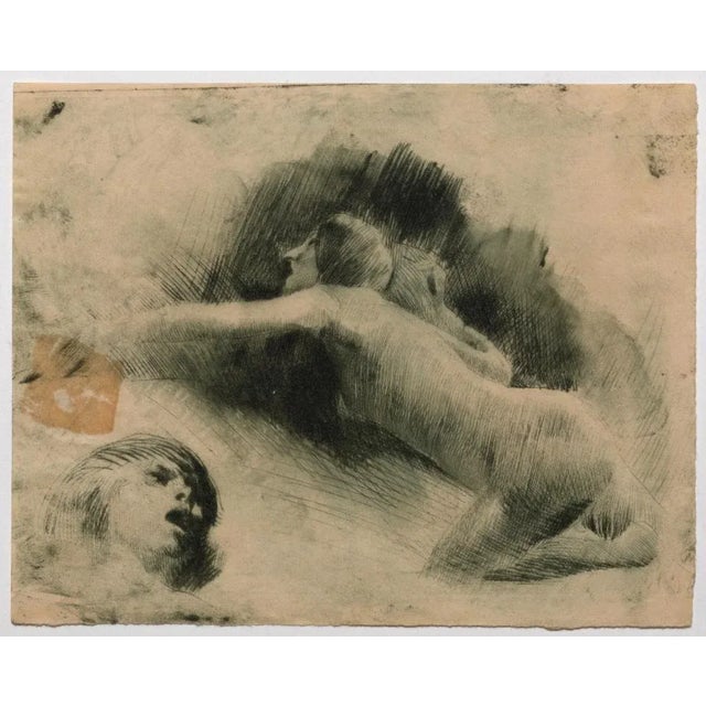 Adolfo Hireny, Figure, Woodcut, Early 20th Century For Sale - Image 3 of 3