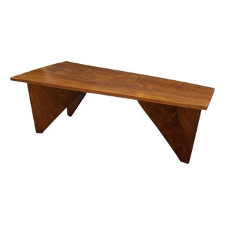 Large Mid-Century Organic Modern Walnut Plank Bench or Table - George Nakashima Inspired For Sale
