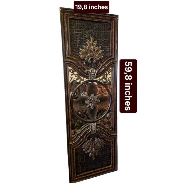 Lam Lee Set of 3 Wall Panels With Vintage Mirror & Croc-Embossed Detail For Sale In Washington DC - Image 6 of 6