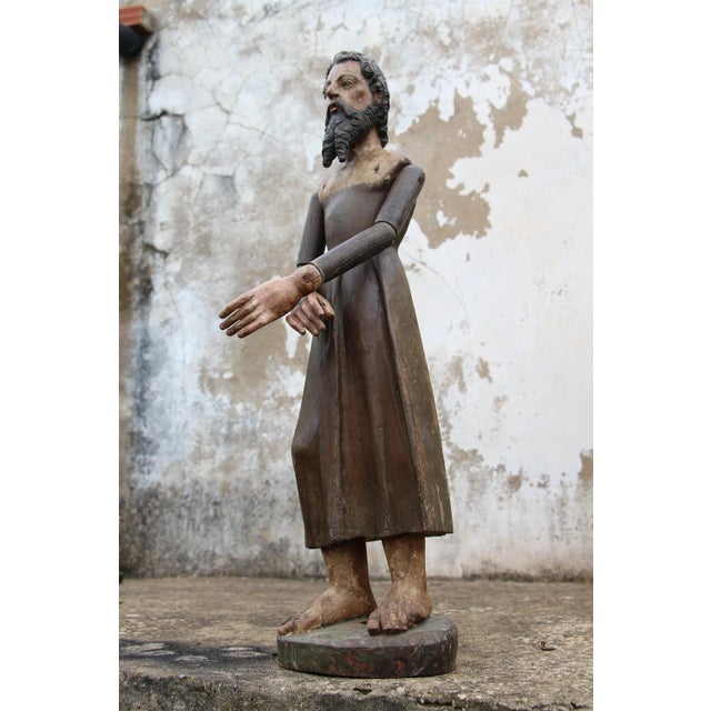 18th Century 18th Century Baroque Santos Sculpture With Articulated Arms, Portuguese For Sale - Image 5 of 13