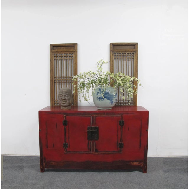 Late 19th Century Late 19th Century Red Gansu Sideboard For Sale - Image 5 of 9