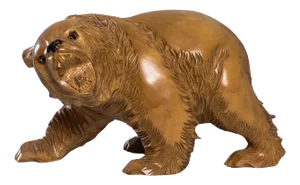 20th Century Japanese Wooden Bear Sculpture