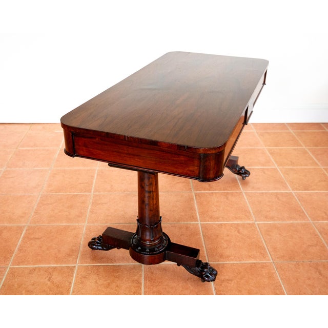 William IV Library Table in Rosewood and Mahogany, England, 1830s For Sale - Image 18 of 18