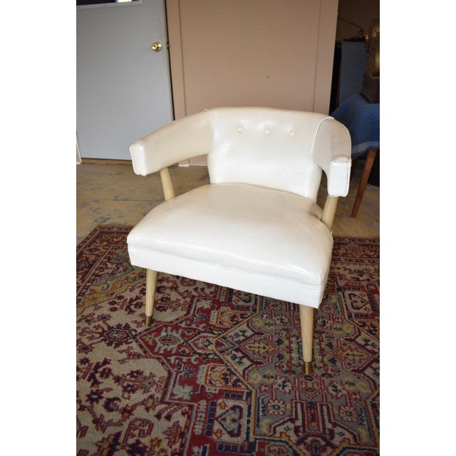 Mid Century White Club Chair Chairish