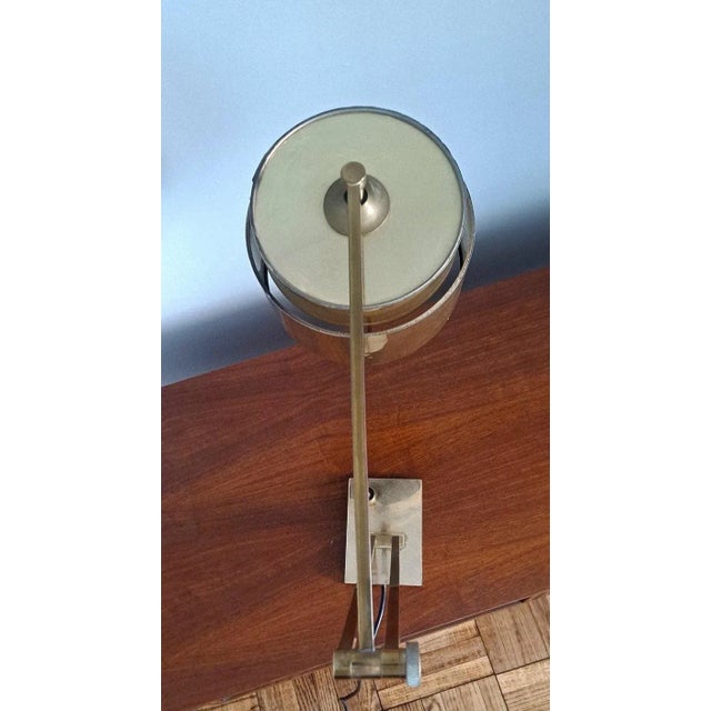 Gold Italian Architectural Desk Brass Lamp For Sale - Image 8 of 11