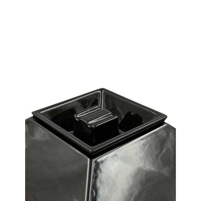 Space Age Black Ceramic Table Lamp, Italy, 1970s For Sale - Image 9 of 16