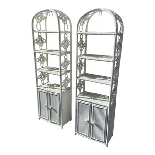 Pair Vintage Wicker Etegares For Sale