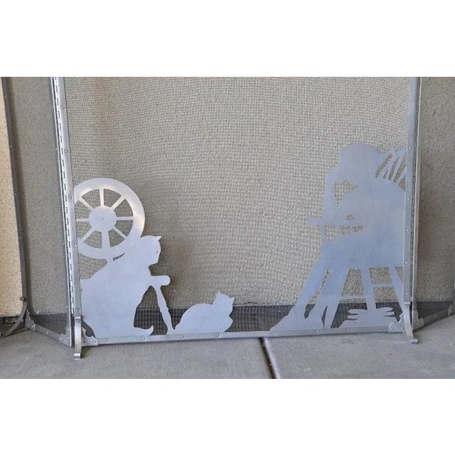 Art Deco Vintage Folk Art Cut Out Fireplace Screen For Sale - Image 3 of 6