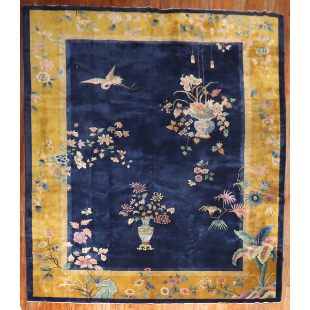 Art Deco 1930s Art Deco Chinese Large Room Size Rug - 10'9" x 14'5" For Sale - Image 3 of 18