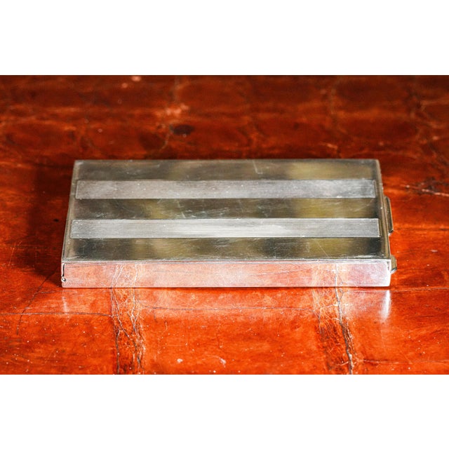 Rare Vintage Ralph Lauren Purple Label Engine Turned Sterling Silver Luxury Business Card Case For Sale - Image 11 of 13