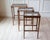 Set of Three Mahogany Nesting Tables with Glass Tops, France, Mid-20th Century For Sale - Image 12 of 17