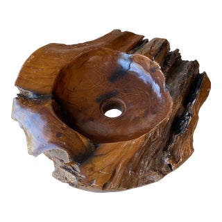 Live Edge Wooden Sink or Planter For Sale