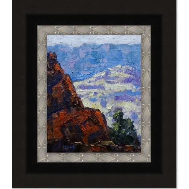 Blue "Grand Canyon" Contemporary Impasto Landscape Oil Painting For Sale - Image 8 of 12