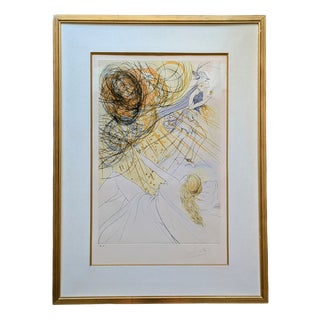 Salvador Dali, Tribute to Mercury (Field 73-15; M&L 678b), Hand-Signed Engraving with Pochoir in Colors, 1973 For Sale