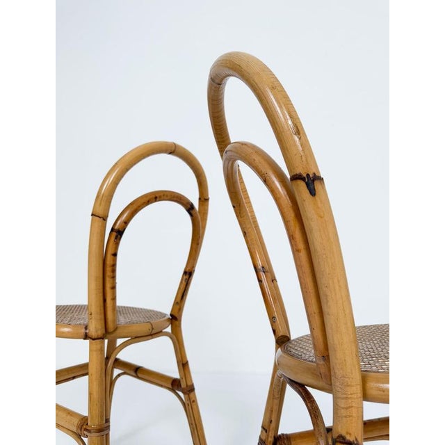 Mid-Century Italian Bent Bamboo and Vienna Cane Dining Chairs, 1960s, Set of 5 For Sale - Image 18 of 18