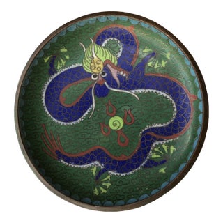 Vintage Asian Cloisonné Enamel Trinket Pin Dish For Sale