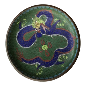 Vintage Asian Cloisonné Enamel Trinket Pin Dish