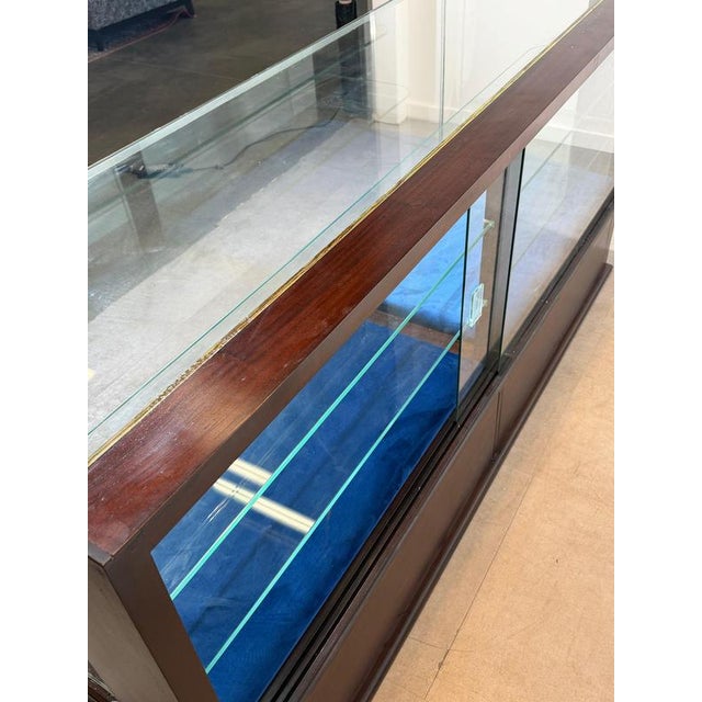 Mahogany Shop Display Cabinet with Sliding Glass Doors For Sale - Image 11 of 16