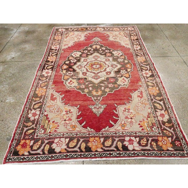 Galerie Shabab Collection Mid-20th Century Turkish Oushak Accent Rug For Sale - Image 4 of 8