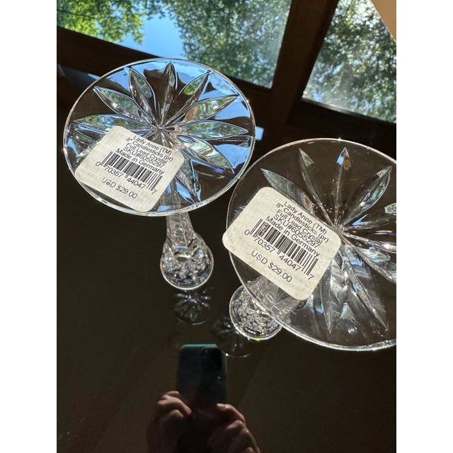 Late 20th Century Gorham Lady Anne Crystal Candlesticks- A Pair For Sale - Image 5 of 8