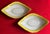 English Large Antique Early 19th Century English George III Derby Porcelain Navette Shape Dishes With Yellow Border Circa 1800 - A Pair For Sale - Image 3 of 13