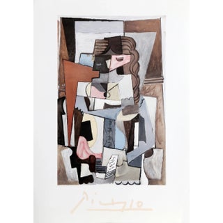 1980s "Femme au corset tesant un Livre" Lithograph After Pablo Picasso For Sale