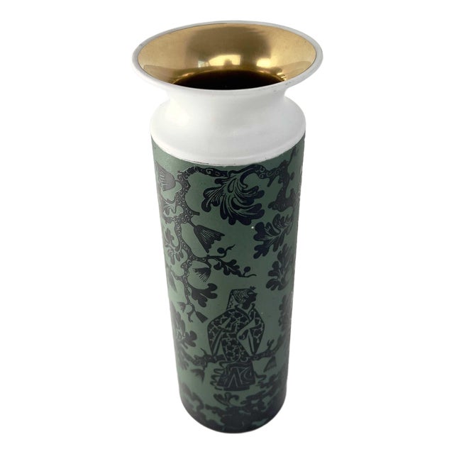 Slim Arrigo Finzi Vase with 24 Carat Gold Plating For Sale