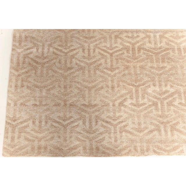 Contemporary Terra Beige Rug in Natural Wool by Doris Leslie Blau For Sale - Image 4 of 7