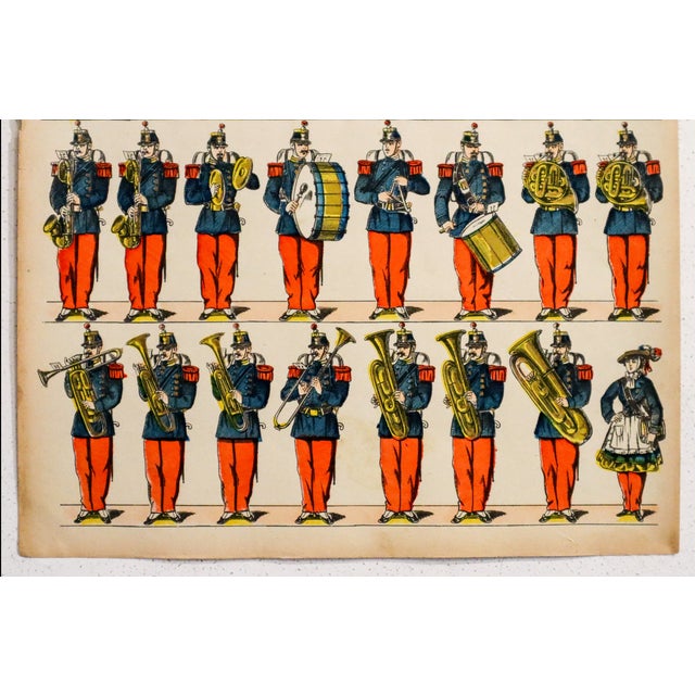 French 1880s - 1890s French Military Print - Imagerie d'Épinal #106 - Musique d'Infanterie De Ligne Regular Price For Sale - Image 3 of 3