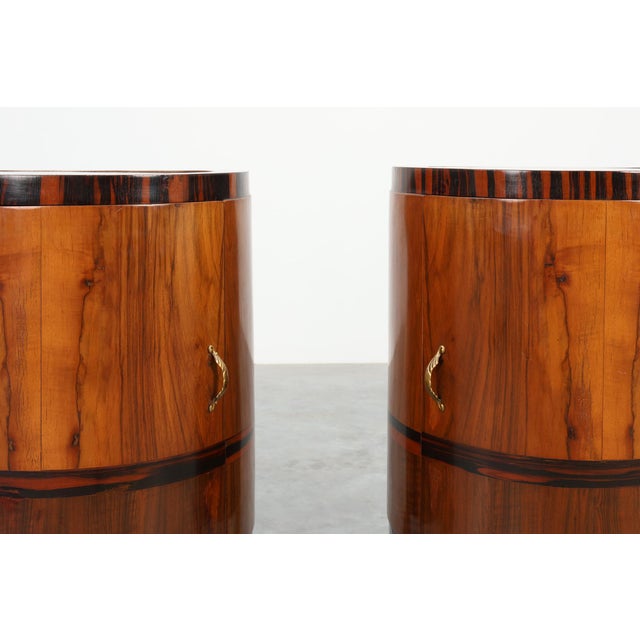 Art Deco Walnut and Marble Nightstands, Italy, 1920s, Set of 2 For Sale - Image 9 of 18