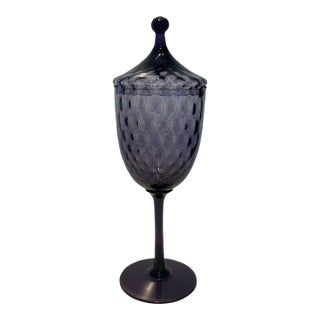 Purple 60s Glass Jar With Lid For Sale