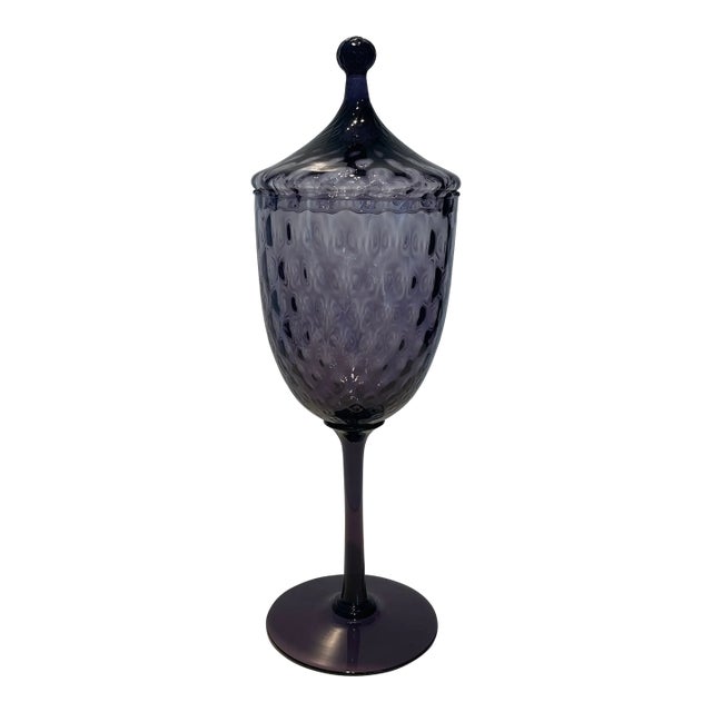 Purple 60s Glass Jar With Lid For Sale