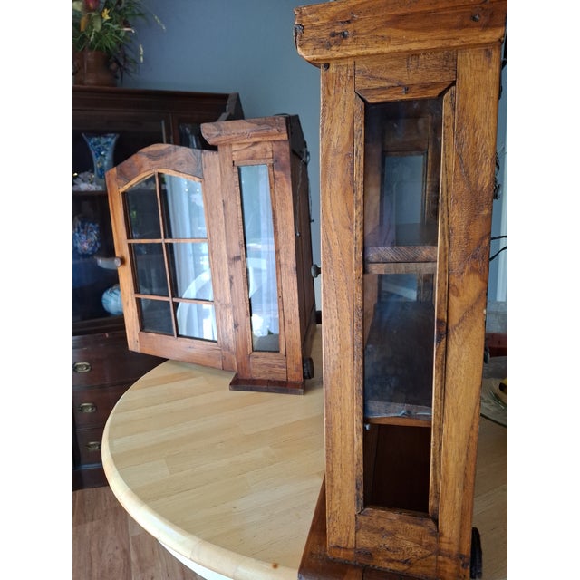 2 Authentic French Provincial Hanging Wall Cabinets From the 1900 Circa For Sale - Image 16 of 16