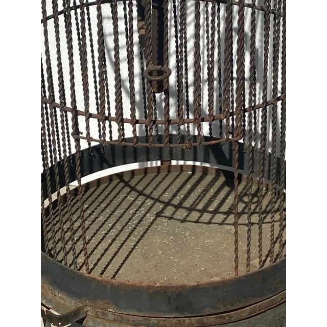 1950s Vintage Large Iron Bird Cage For Sale - Image 5 of 6