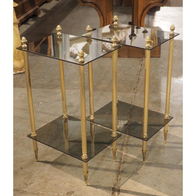 French Pair of Maison Baguès Style Side Tables From France, 1970s For Sale - Image 3 of 18