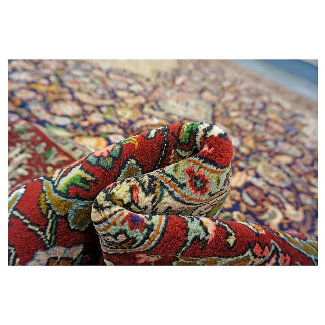 Antique Persian Tabriz 10 x 16 Ivory & Brown Handmade Area Rug #1143508 For Sale - Image 9 of 12