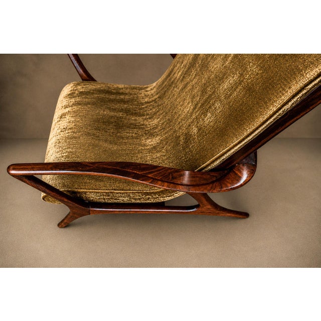 Vladimir Kagan Lounge Chair in Brazilian Rosewood & Velvet, Brazil, 1958 For Sale - Image 16 of 18