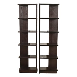 Modern Art Deco Dark Oak Modular Étagères or Bookcases, Pair For Sale