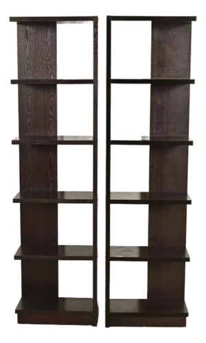 Modern Art Deco Dark Oak Modular Étagères or Bookcases, Pair